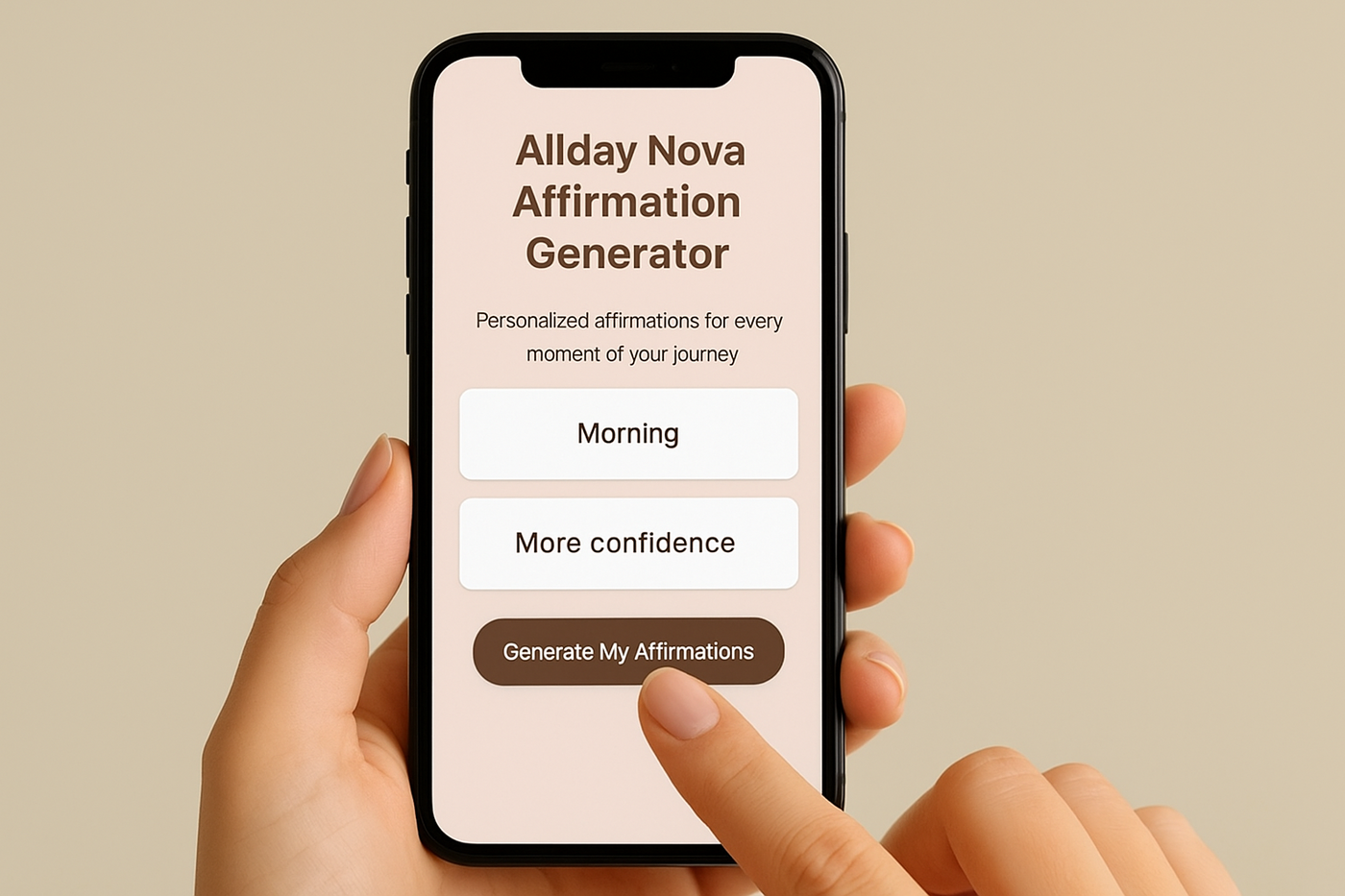 Allday Nova Affirmation Generator - 100+ Personal Affirmations Tool